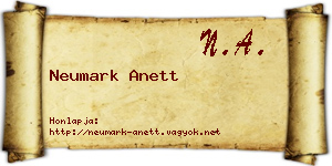 Neumark Anett névjegykártya